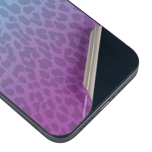 Cheetah Print Purple and Blue iPhone 14 Plus Skin